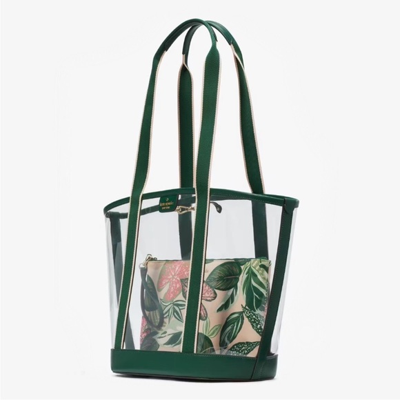 ♠️kate spade Clare See Through Fern Foliage Tote, Green NWT - Picture 4 of 15
